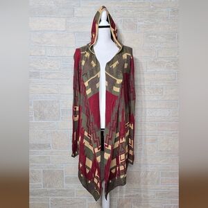 Tasha Polizzi Hooded Southwestern Cardigan Jacket 100% Cotton XL